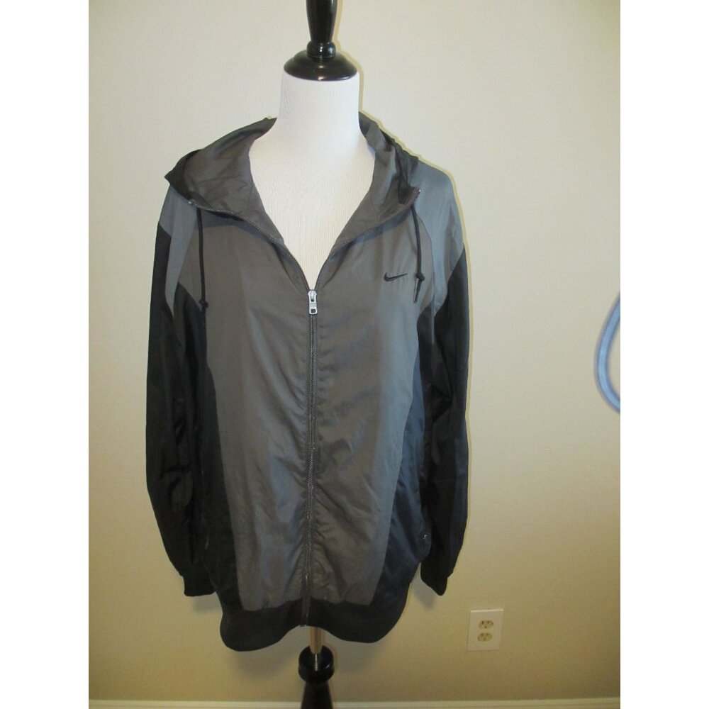 Nike Mens Athletic Dept Hooded Windbreaker Jacket XL Black & Gray